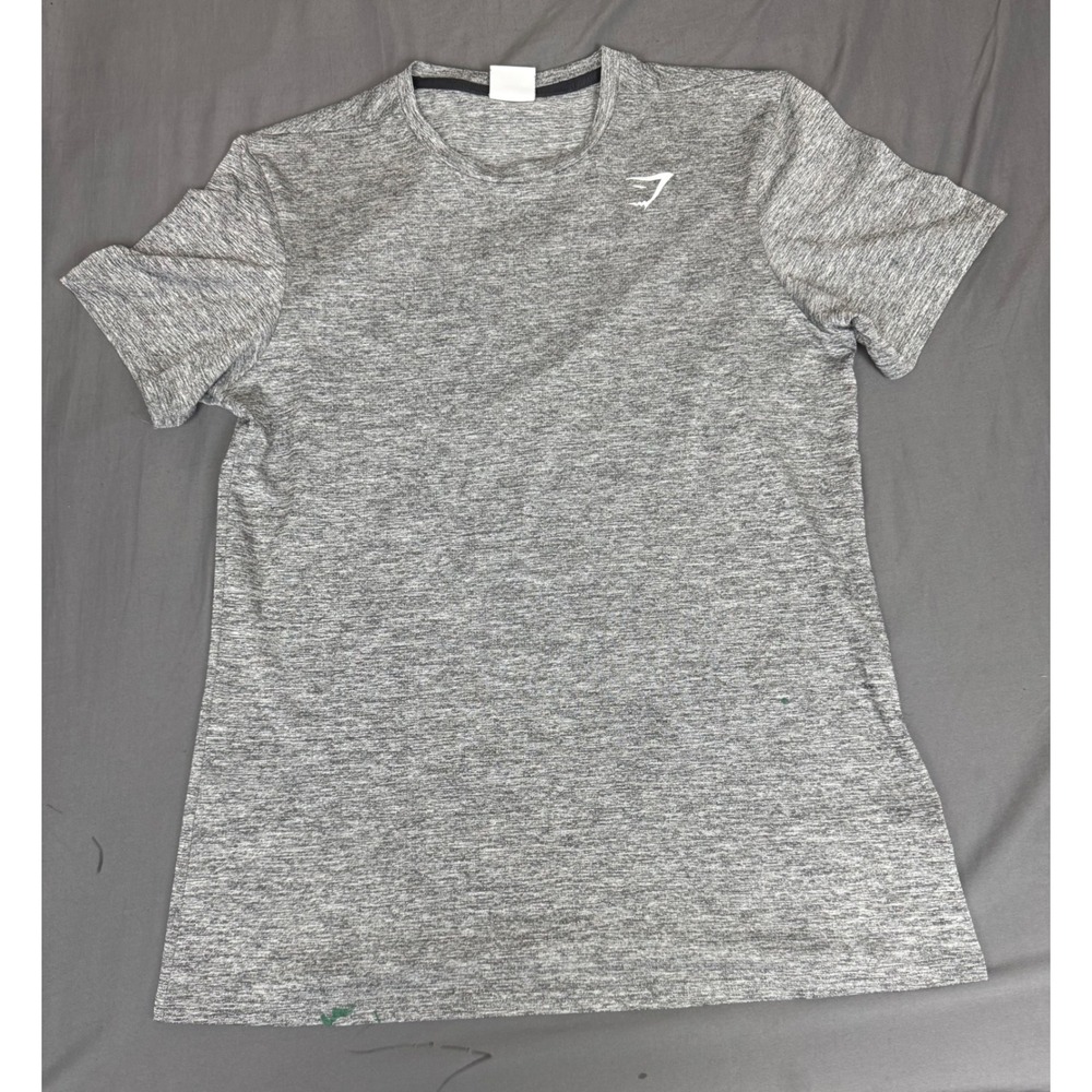 Gymshark Mens Medium Short Sleeve Training T-Shirt Grey Marl A2A11